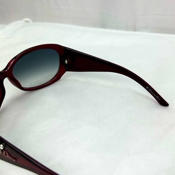 Dior Limited Red Swarovski Crystals Oval Gradient Lens Acetate Sunglasses - Picture 9 of 14